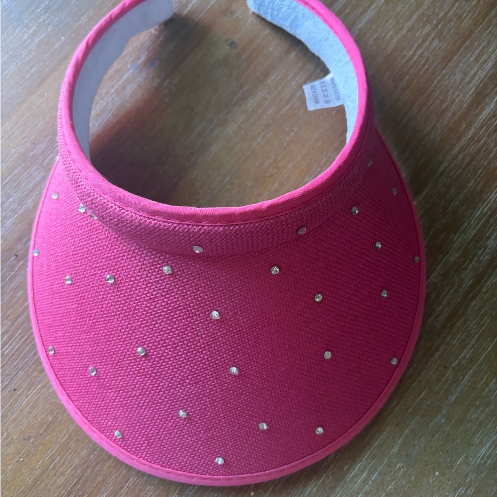 Pink visor with rhinestones